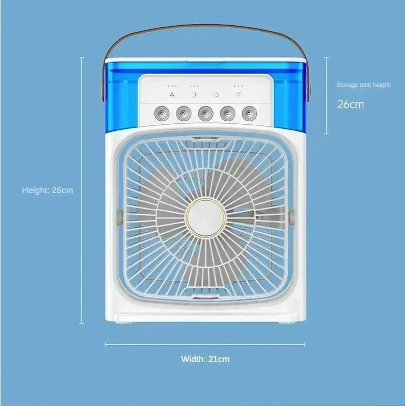 2026 New Three In One Household Air Conditioner Small Air Cooler Portable Smallfan Household Night Humidifier LED Nightlight Fan