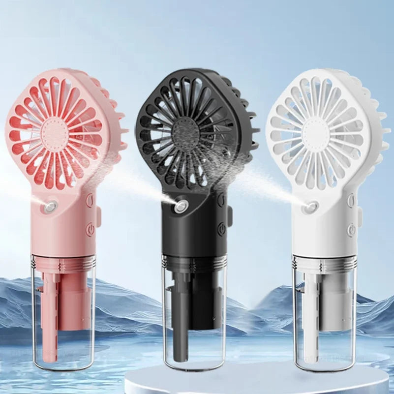 1Pcs Portable Handheld Spray Fan Water Spray Mist Fan Student Dormitory Mini Fan Summer Supplies Cooling Tools Outdoor Small Fan