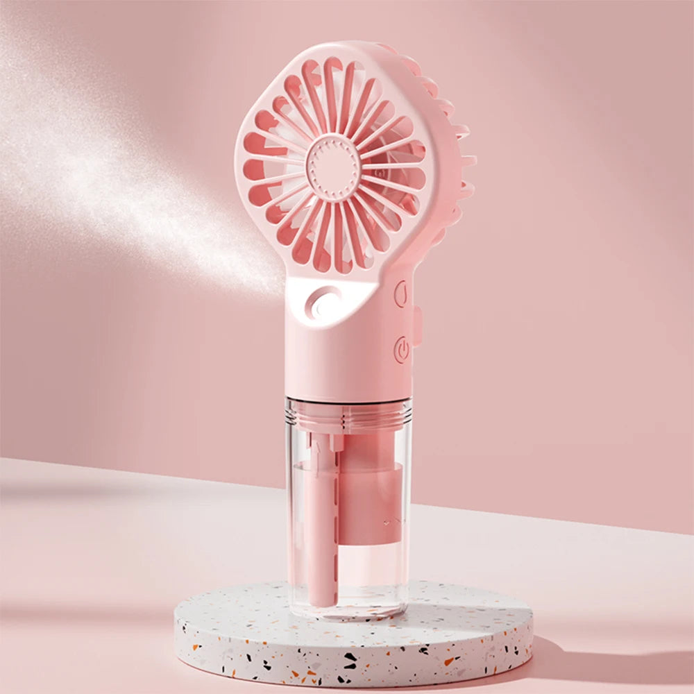 1Pcs Portable Handheld Spray Fan Water Spray Mist Fan Student Dormitory Mini Fan Summer Supplies Cooling Tools Outdoor Small Fan