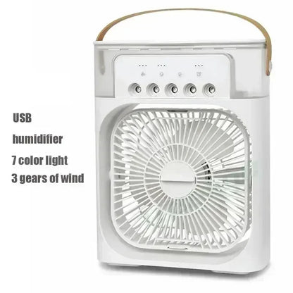 2026 New Three In One Household Air Conditioner Small Air Cooler Portable Smallfan Household Night Humidifier LED Nightlight Fan